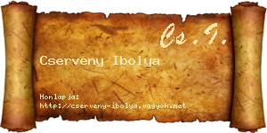 Cserveny Ibolya névjegykártya